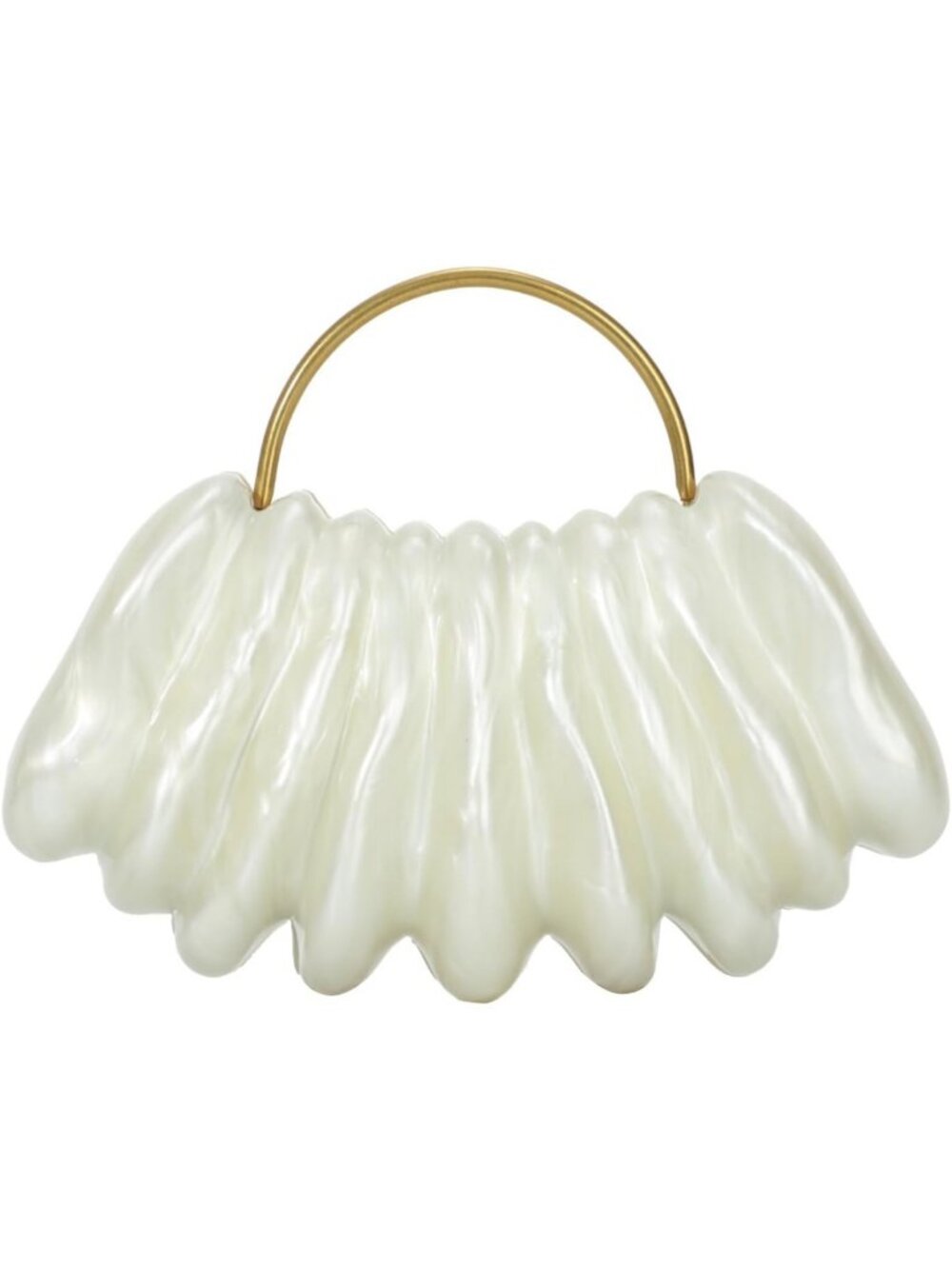 Marbled Acrylic Clutch Purse - Wave Shaped Evening Bag with Chain for Weddings